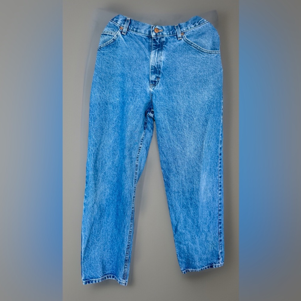 Vintage Brittania Men Medium Blue Straight Leg Jean 5-Pocket 100% Cotton 38 X 30